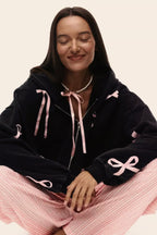 Casual Bow Print Hoodie