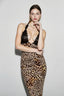 Leopard Print Lace Trimmed Maxi Dress