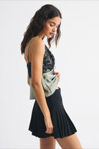 Contrast Lace Backless Cami Top