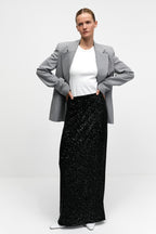 Glitter Sequin A-Line Midi Skirt