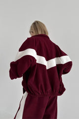 Athletic Zip Front Top Pants Activewear Set