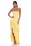 Strapless Layered Ruffle Mermaid Party Dress