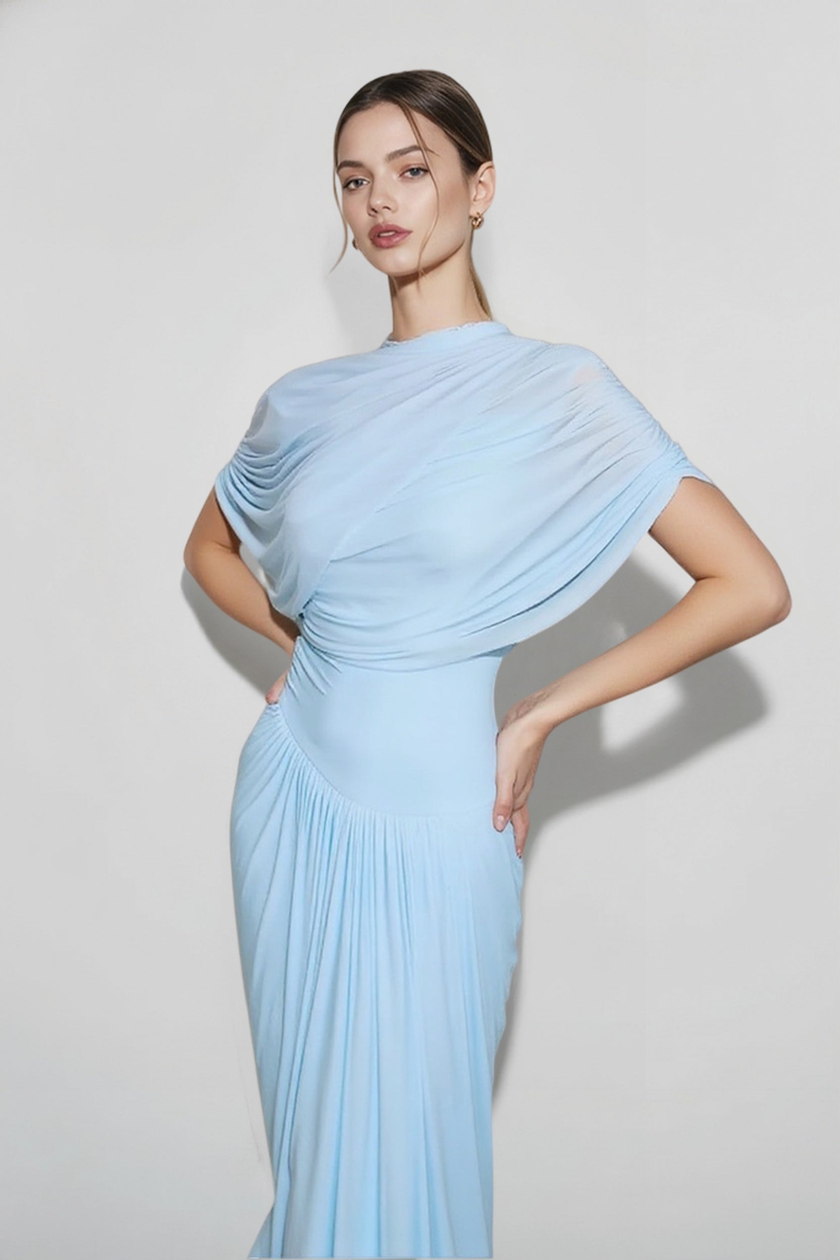 Sky Blue Sleeveless Formal Party Maxi Dress Secondary image