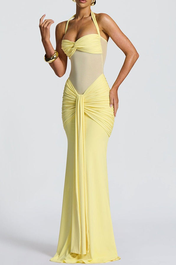 Mesh Panel Sash Maxi Dress Secondary image