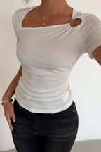 Solid Minimalist Bodycon Short Sleeve Tee