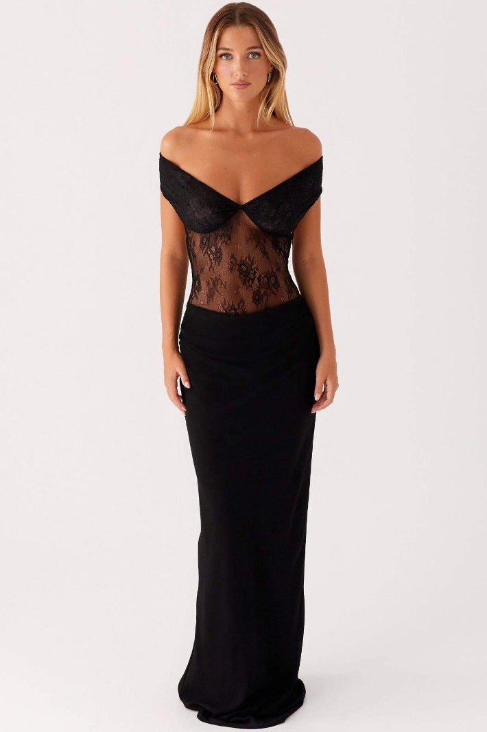 Mesh See Through V-Neck Backless Bodycon Dress Main image