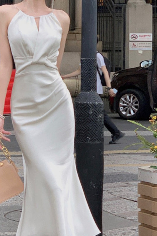 Satin Halter Mermaid Beach Silk Dress Secondary image