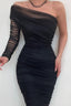 Elegant Mesh One Shoulder Formal Dress