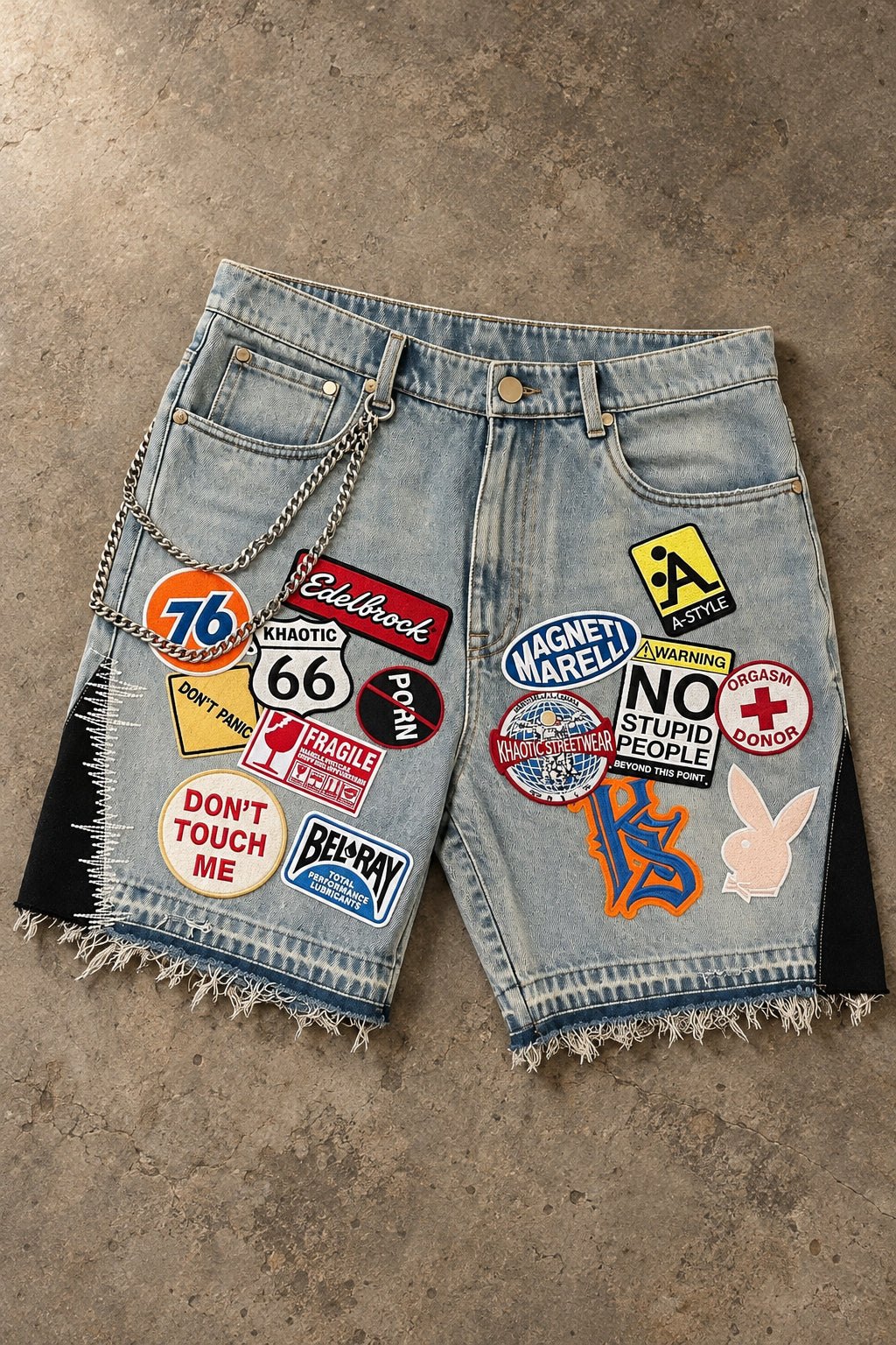 Fashion Personality Embroidery Patch Shorts