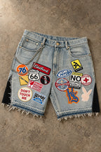 Fashion Personality Embroidery Patch Shorts