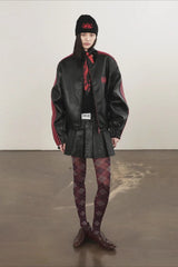 Leather Pleated Vintage School Style Mini Skirt