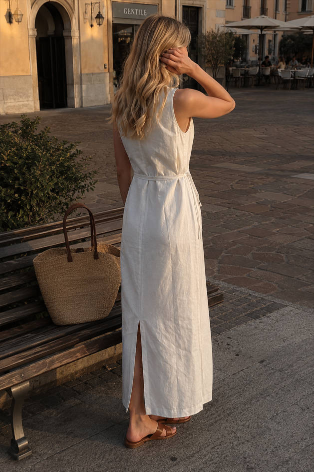 Cotton & Linen Sleeveless Long Dress Secondary image