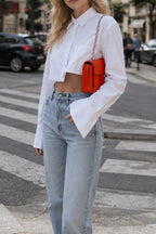 Asymmetrical Cotton Crop Shirt
