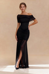 Mesh Panel Strapless Elegant Bodycon Party Dress