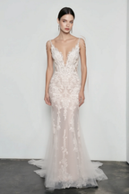 Spaghetti Strap Lace Mermaid Wedding Dress