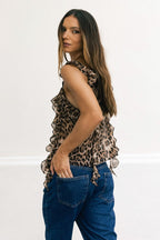 Leopard Ruffle Cami Top