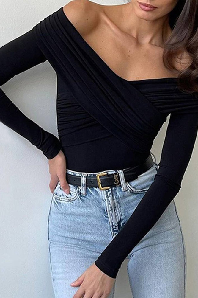 Elegant One Shoulder Long Sleeve Top Main image