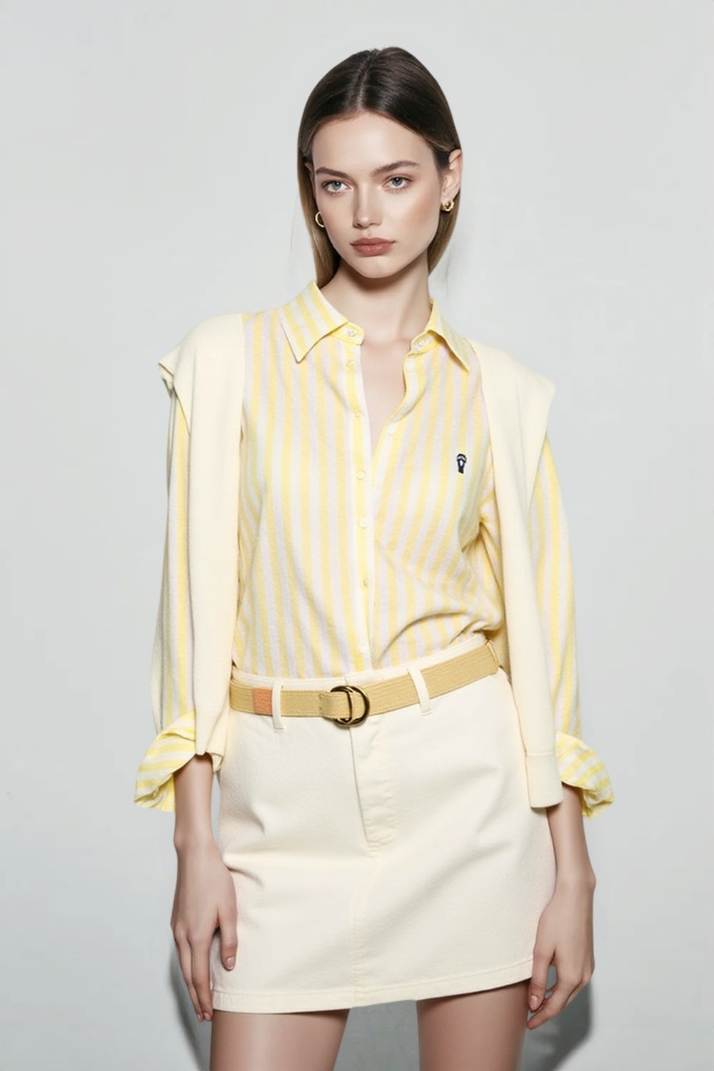 Linen Relaxed Striped Blouse Secondary image