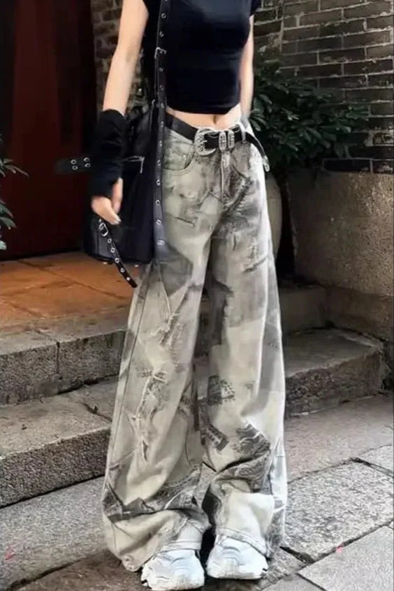 Punk Loose Fit Washed Jeans Secondary image