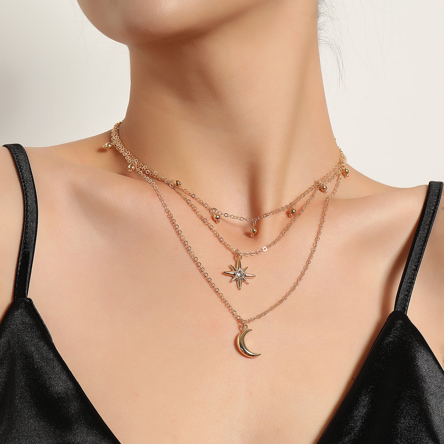 Hot Selling Metal Crescent Star Necklace