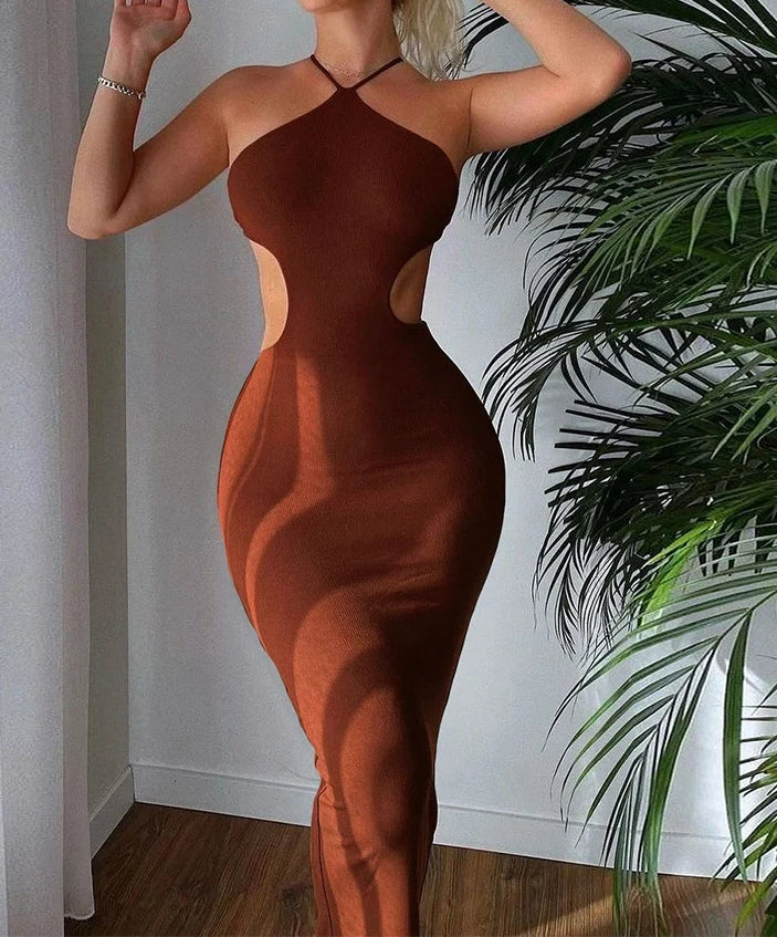 Knitted Backless Sleeveless Maxi Dress Main image