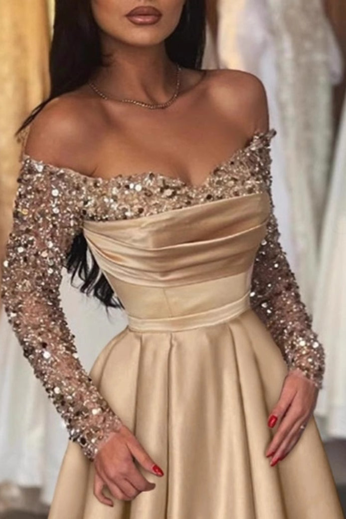 Long Sleeve Sequin Evening Gown Prom Dress Secondary image
