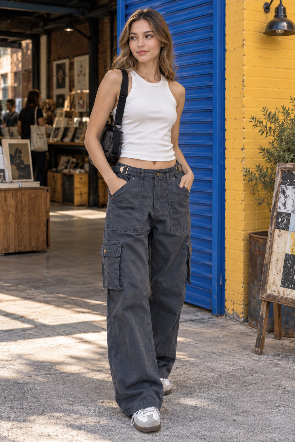 Vintage Multi Pocket Loose Straight Casual Cargo Pants Main image