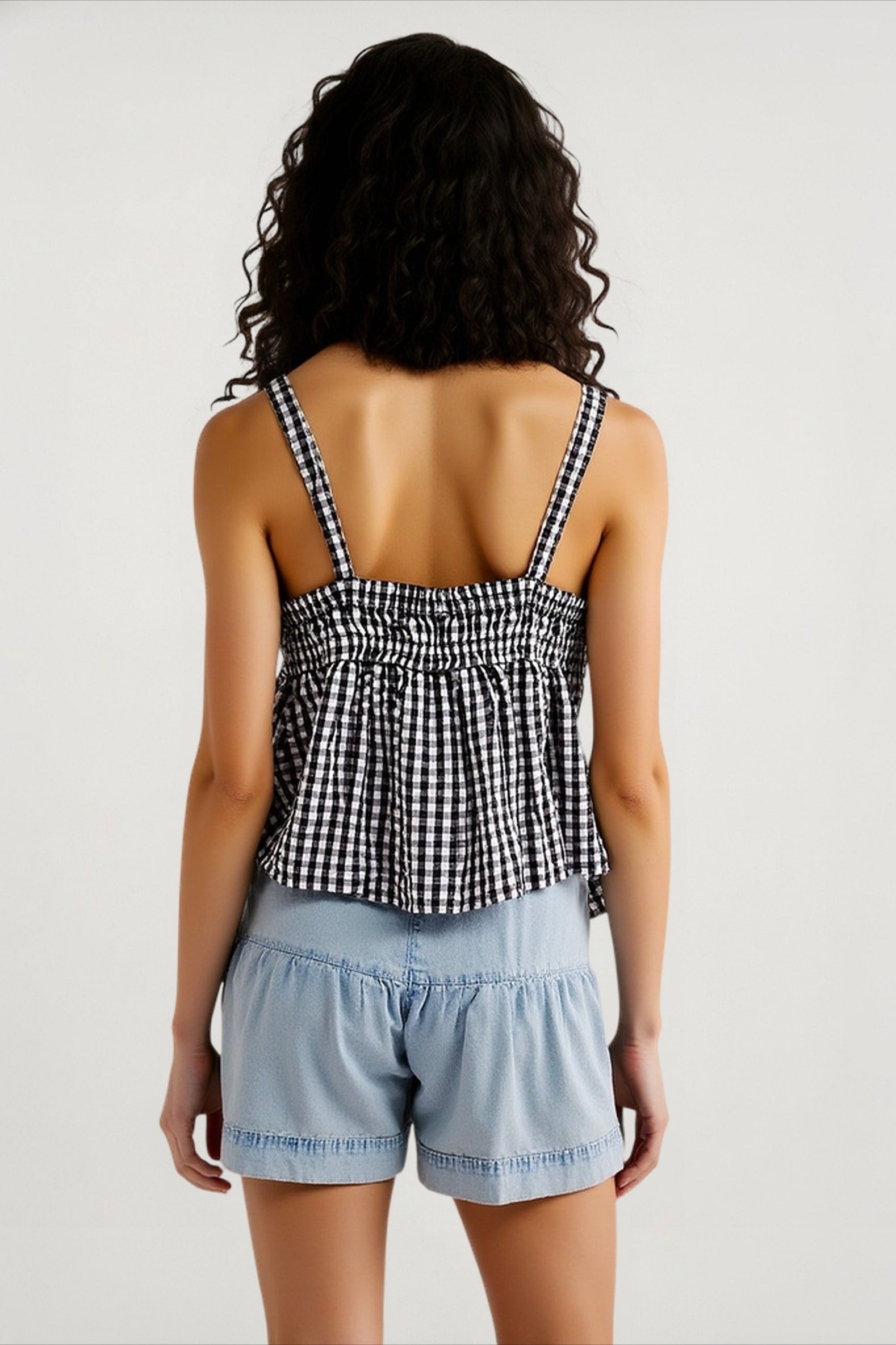 Plaid Panel Sexy Cami Top Secondary image
