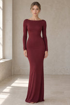 Long Sleeve Backless Bodycon Formal Dress
