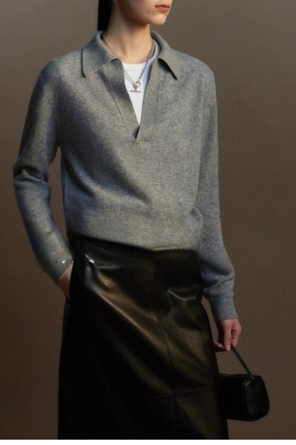 Relaxed Wool Blend Knit Top Secondary image
