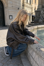 Oversized Moto Leather Jacket