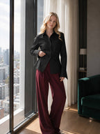 Versatile Lapel Collar Blouse