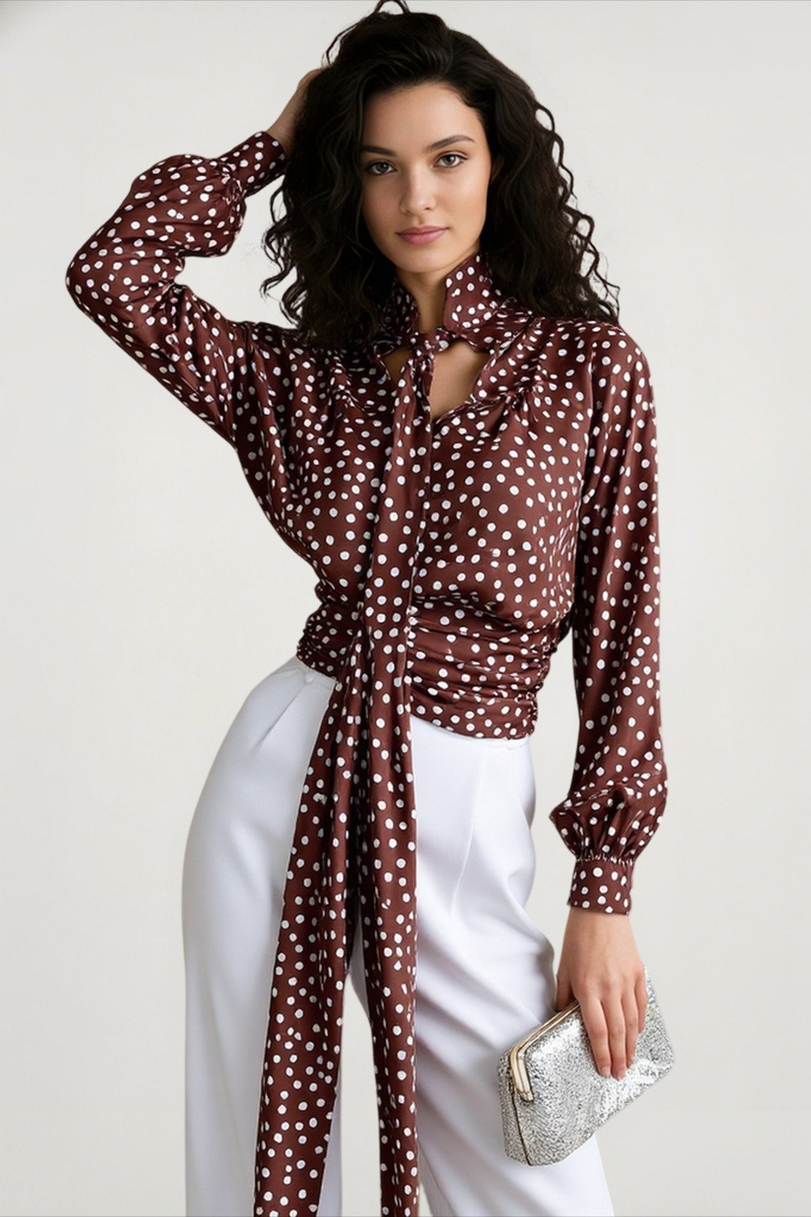 French Retro Dot Blouse Secondary image