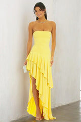 Strapless Ruffle Hem Birthday Dress