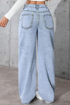 High Waist Straight Leg Wide Leg Jeans