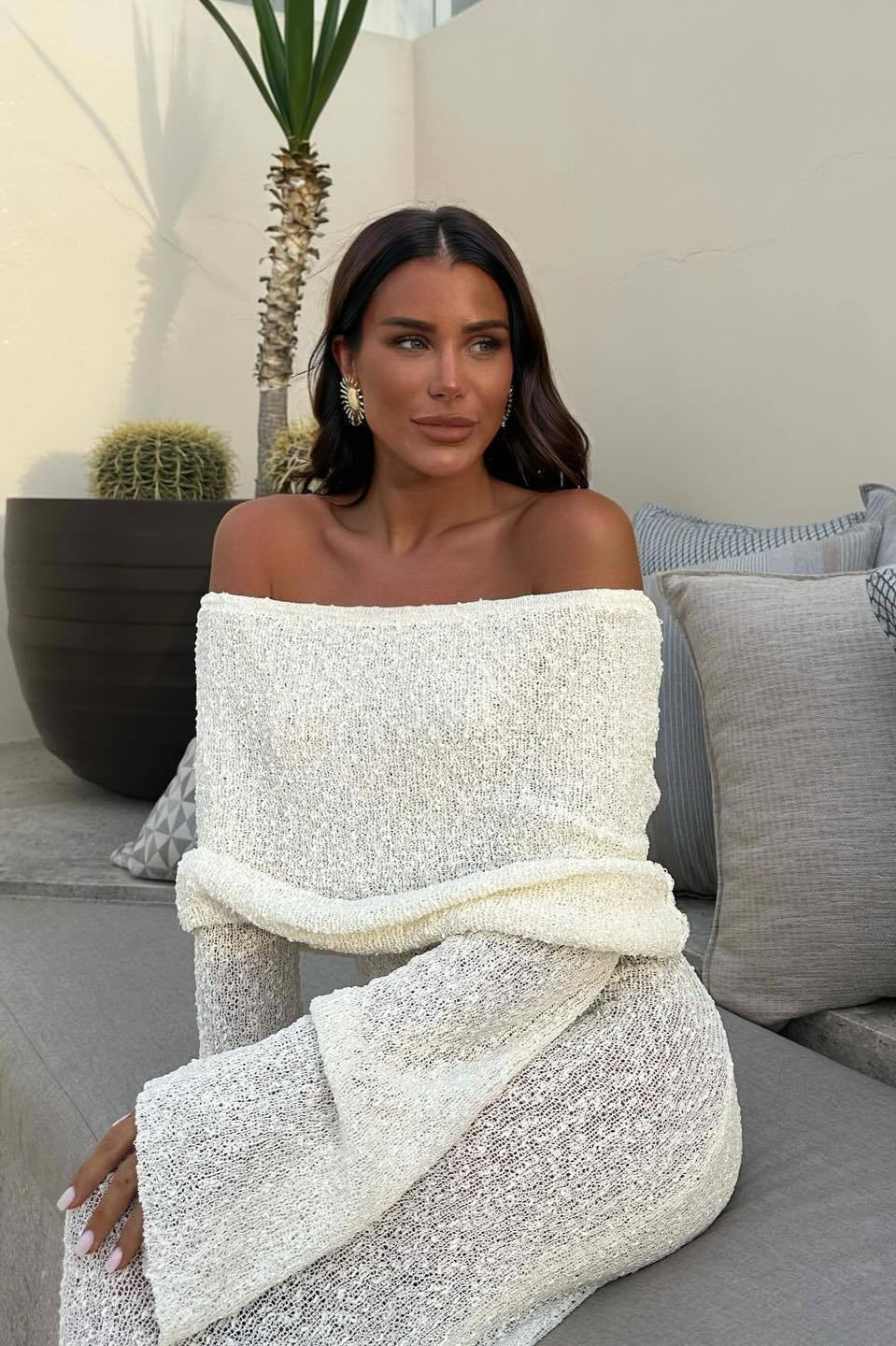 Backless Knit Off-Shoulder Maxi Sweater Dress Secondary image