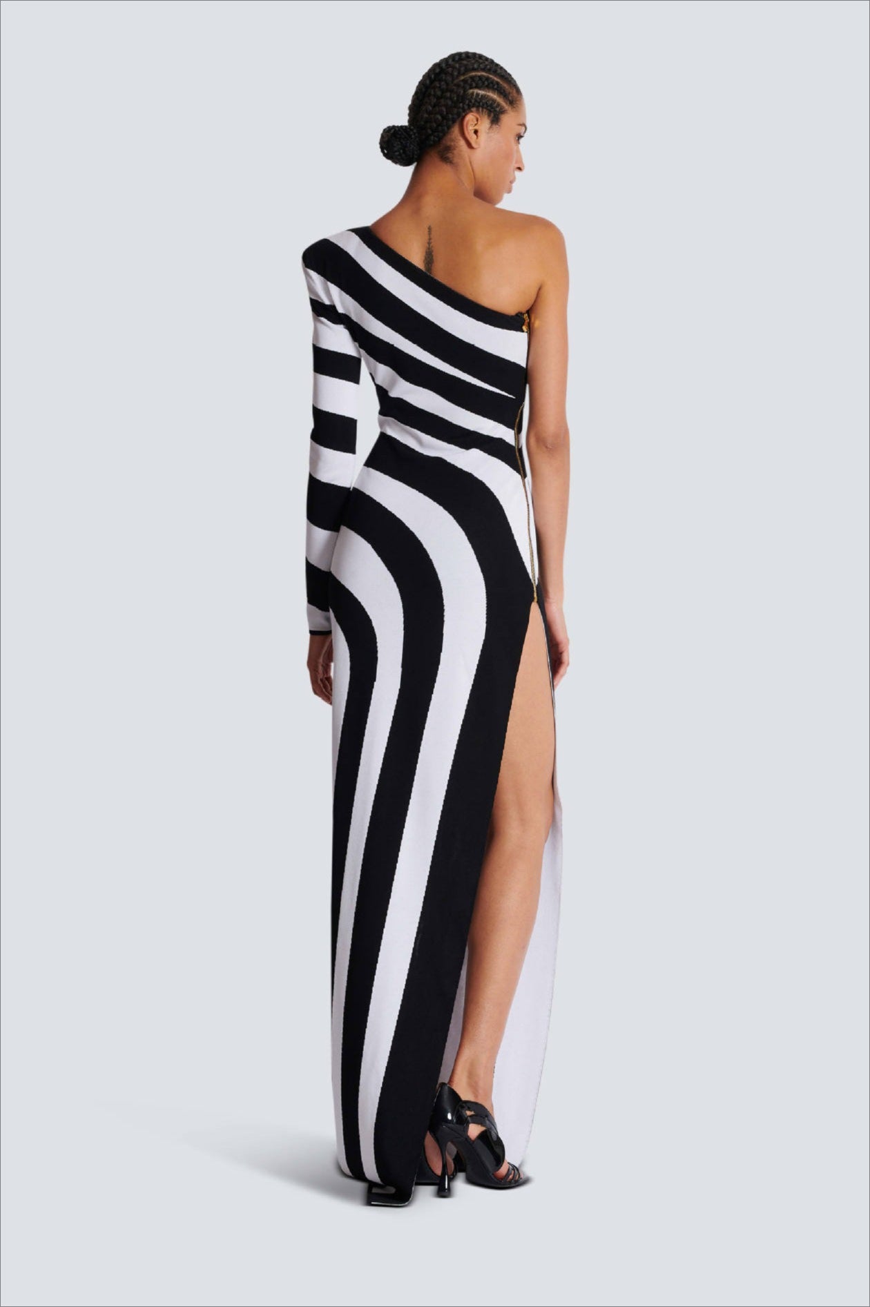 Zebra Print One Shoulder Long Sleeve Bandage Sweater Dress Secondary image