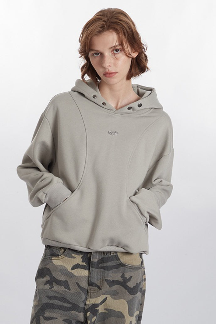 Casual Drop Shoulder Patterned Hoodie Main image