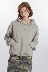 Casual Drop Shoulder Patterned Hoodie