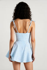 Tie-Waist Backless Cowl Neck Birthday Dress