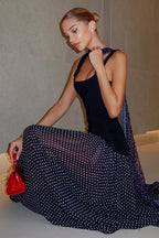 Square Neck Polka Dot Flowing Birthday Dress