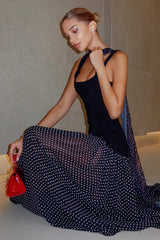 Square Neck Polka Dot Flowing Birthday Dress