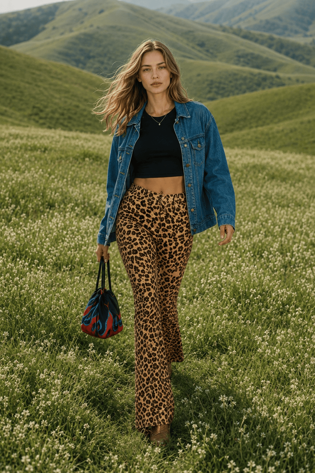 Leopard Print Flare Pant