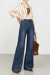 High Waist Four Way Stretch Flare Denim Jeans