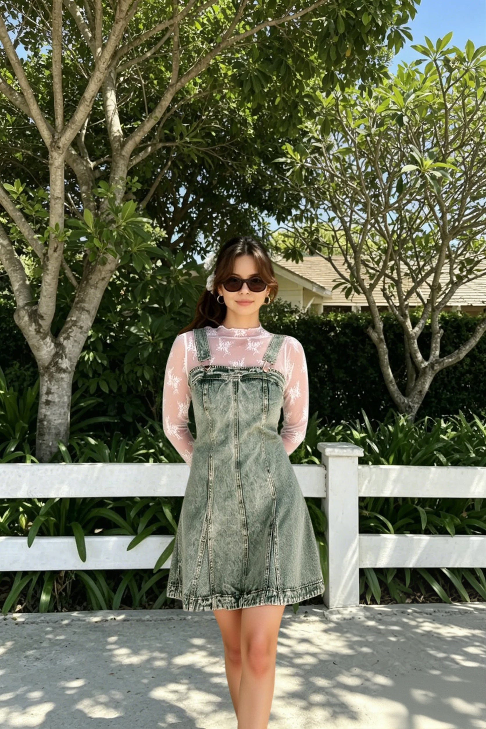 Strappy Slim Fit Denim Dress Main image