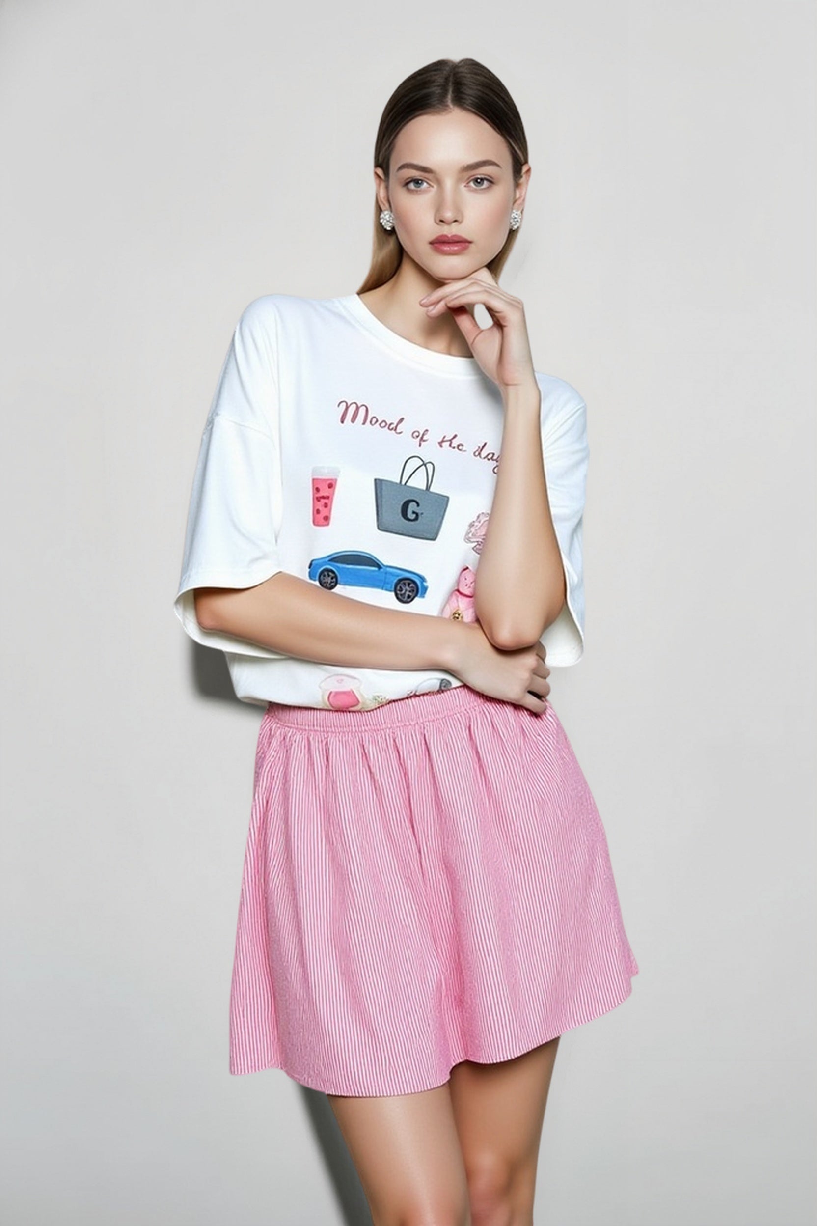Hand Painted Print Oversized T-Shirt Main image