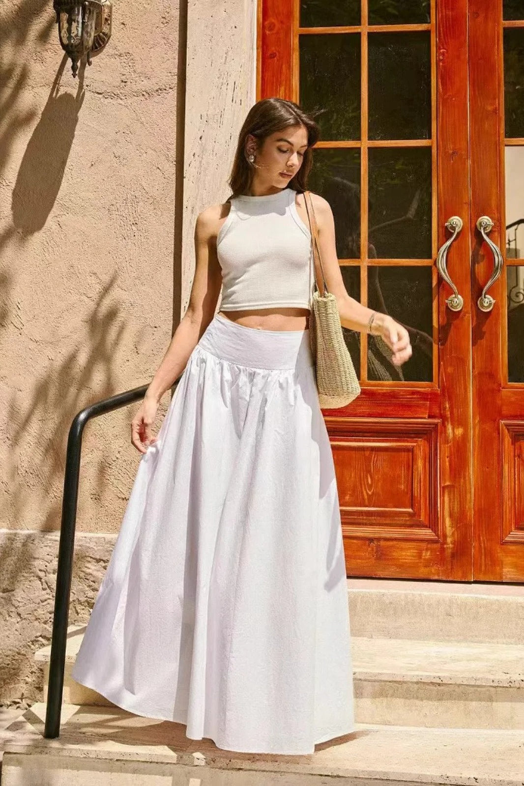 High Waist Vacation Style Midi Skirt Main image