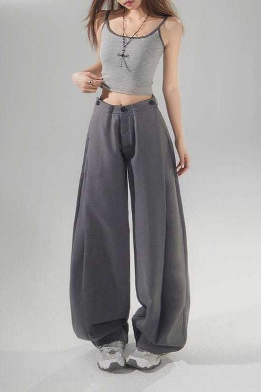 Vintage High Waist Adjustable Pleated Wide Leg Tailored Pants Secondary image