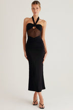 Sheer Halter Backless Birthday Dress