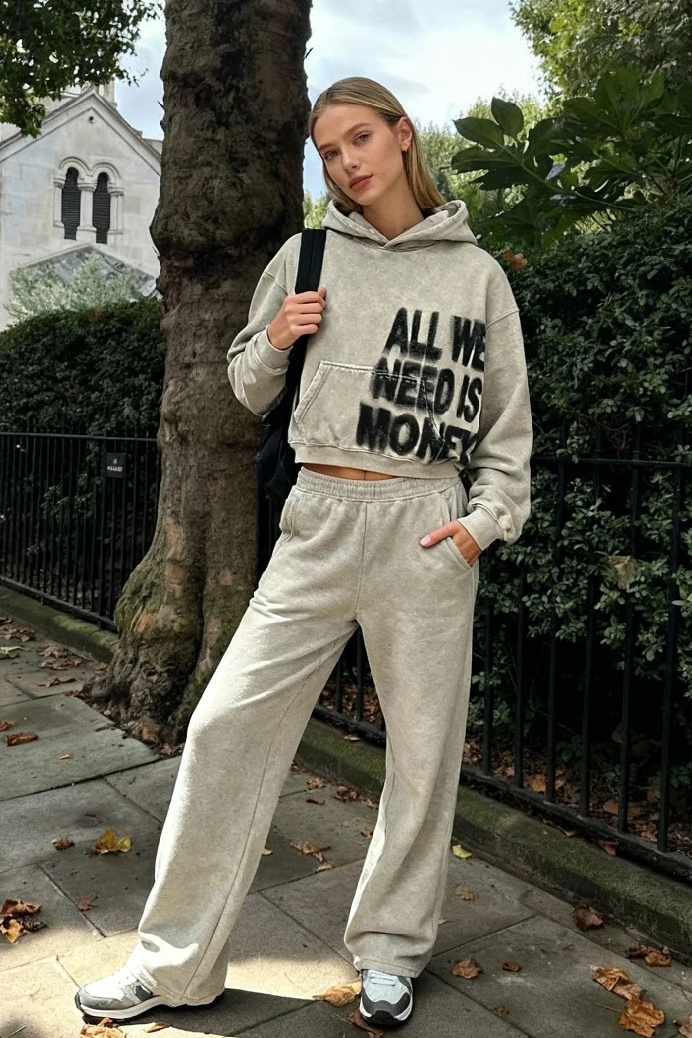 Letter Print Oversized Streetwear Hoodie Secondary image